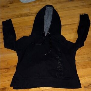 Calvin Klein black cropped hoodie